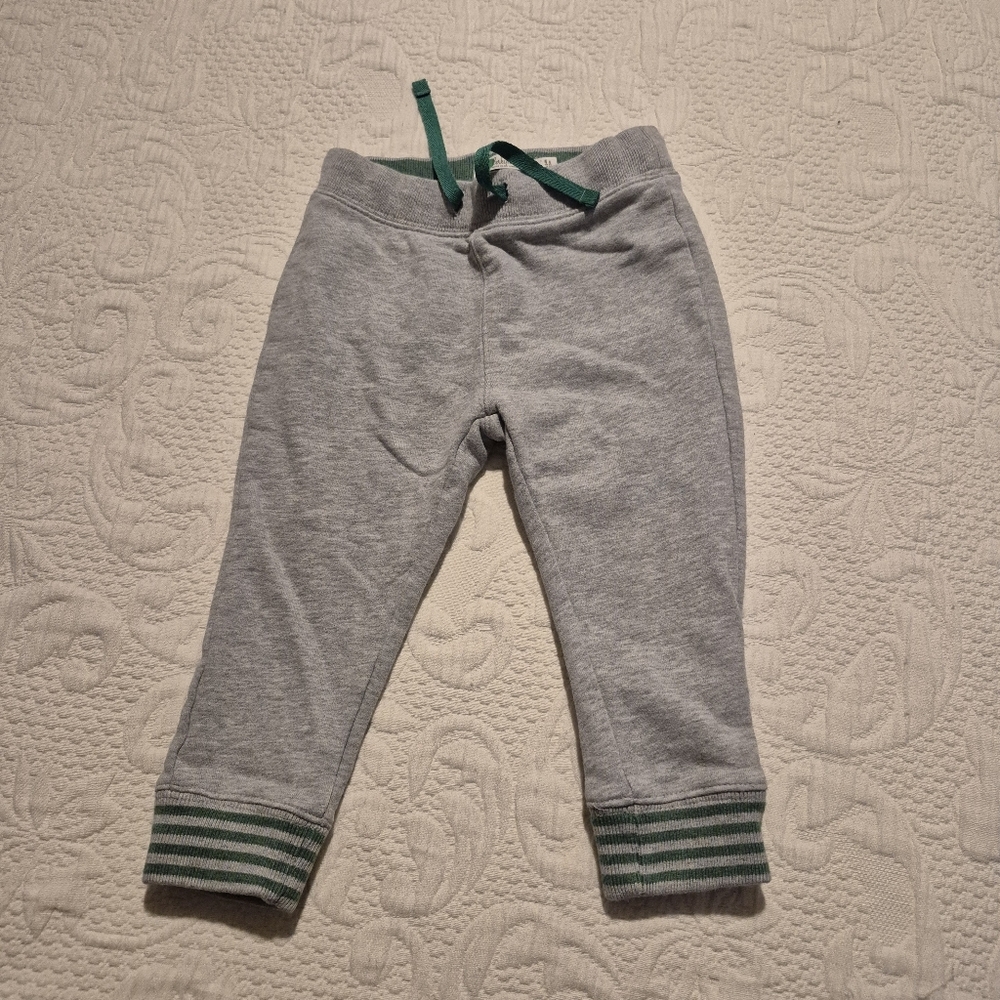 Baby Boden green & gray jogging pants GUC for fade
